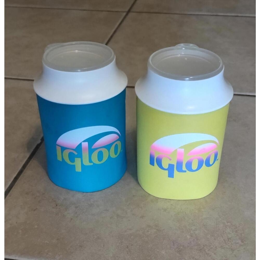 Vintage 80's IGLOO Cup and Can Koozie Beer Drink‎ Holder Coozie, Retro Koozie